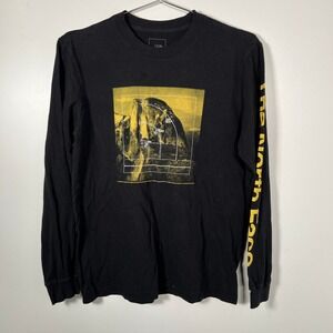 The North Face Half Dome Schematic Graphic Gorpcore Black Long Sleeve Shirt Med